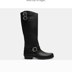 Coach Black Leather Daria Moto boots